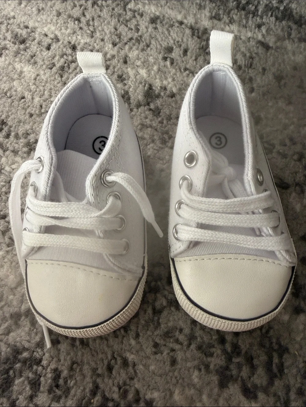 White Canvas Baby Sneakers